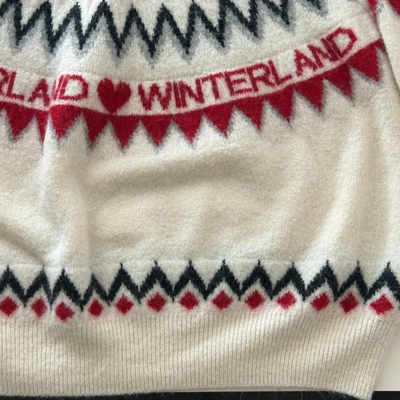 H&M Winterland Jacquard Sweater Jumper Wool Content Fair Isle Holiday Women Sz M - Picture 5 of 12